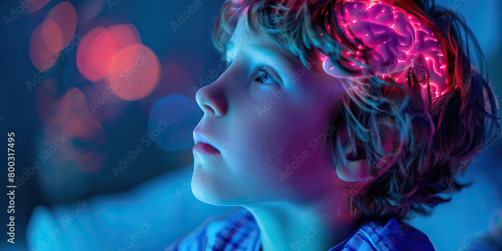 Neuroblastoma: The Brain Tumor in Children and Developmental Delays - Imagine a child with a highlighted brain tumor, experiencing developmental delays and other neurological symptoms