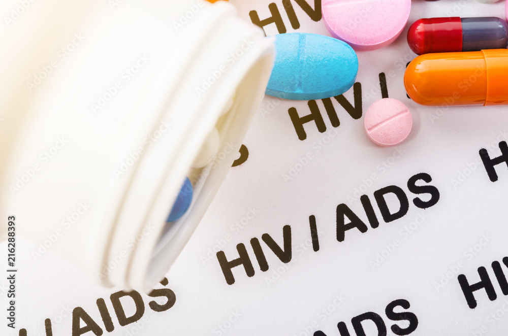 Pills on Hiv / aids concept.